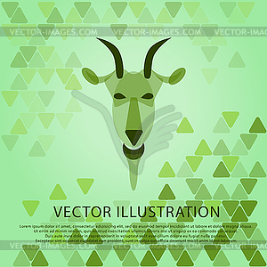 Colorful shape of Goat with geometric background. - vector clipart