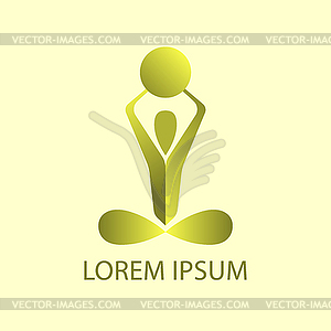 Colored yoga pose logo design template. Beauty, Spa - vector clipart