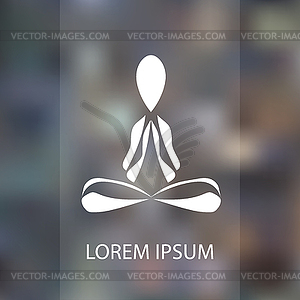 Цветные йоги ставят логотип шаблон дизайна. на размыли - изображение в векторном виде