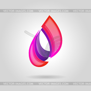 Logo design elements. Abstract blue water drop, wav - vector image