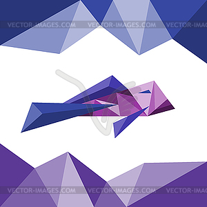 Fish in triangle style. Polygon abstract . Sign of - vector image