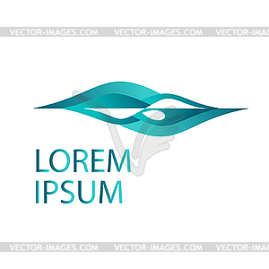 Logo design template. Abstract swimmer swimming - vector clip art