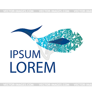 Dolphin texturized logo template. Whale design - vector clipart / vector image