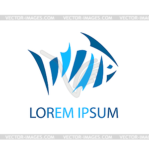 Fish abstract colored logo template. Sea design - vector image
