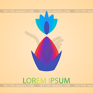 Colored yoga pose logo design template. Beauty, Spa - vector image