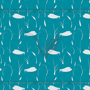 Seamless pattern with insects. Cicada repeated veto - vector image