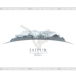 Джайпур Индия город небоскребов силуэт белый - векторное изображение