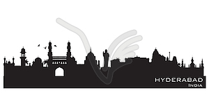 Hyderabad India city skyline silhouette - vector image