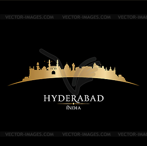 Hyderabad India city skyline silhouette black - vector EPS clipart