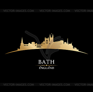 Bath England city skyline silhouette black - vector clipart