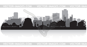 Wellington New Zealand city skyline silhouette - vector EPS clipart