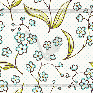 Beautiful seamless pattern with Forget-me not - vector EPS clipart