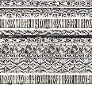 Бесшовные племенной узор. Ручной обращается фон - изображение в векторе