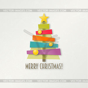 Abstract colorful Christmas tree. Greeting card - vector clipart