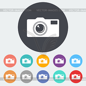 Icon camera - color vector clipart