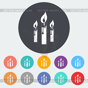 Candles single icon - vector image