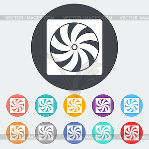 Radiator fan flat icon - vector clipart