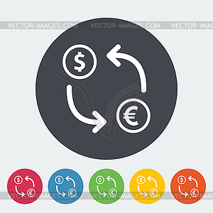 Currency exchange single flat icon - vector image