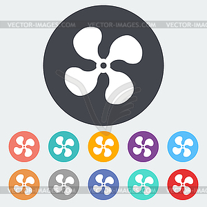 Fan single icon - vector clip art