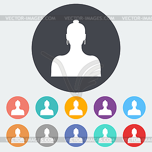 Female avatar single icon - vector clipart