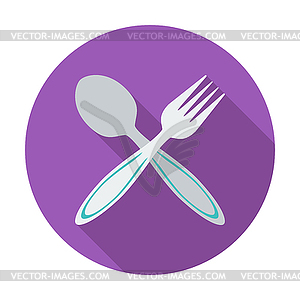 Spoon, fork - vector clip art