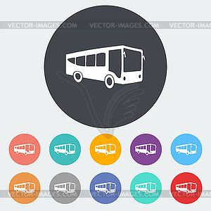 Bus flat icon - stock vector clipart