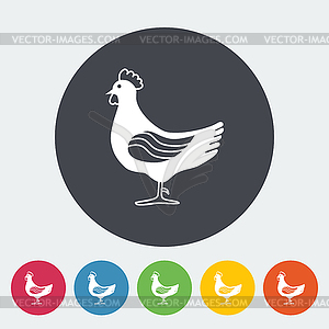 Chicken single icon - vector clipart