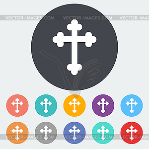 Cross single icon - vector image