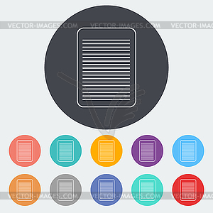 Document single flat icon - color vector clipart