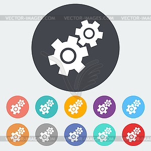 Gear flat icon - vector image