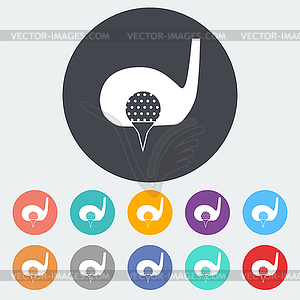 Golf flat single icon - color vector clipart