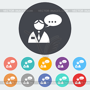 Man speak single icon - vector clipart