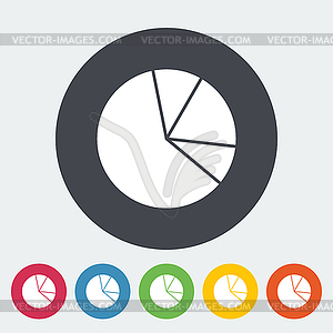 Graph single flat icon - vector clipart