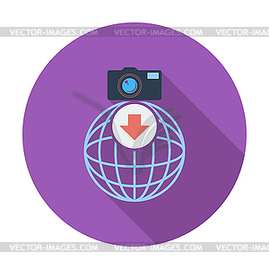 Photo download single icon - vector clipart