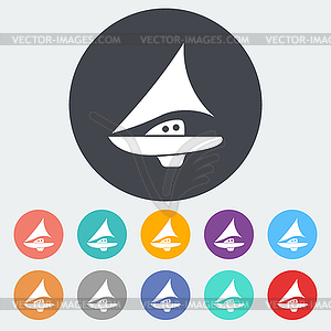 Yacht - color vector clipart