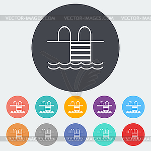 Pool flat icon - vector clipart