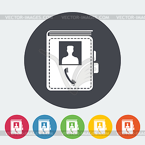 Contact book single icon - vector image