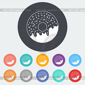 Donut flat icon - vector clip art