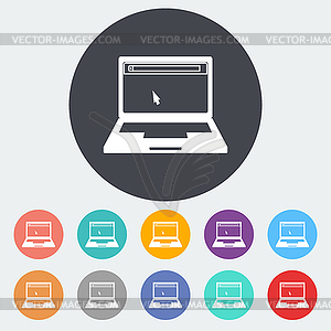 Laptop icon - color vector clipart
