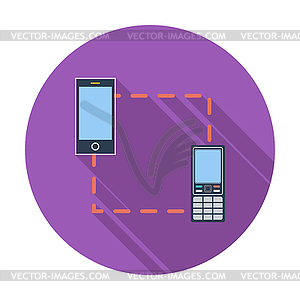 Телефон синхронизации один значок - векторизованный клипарт