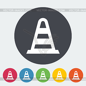 Road Cone single icon - vector clip art