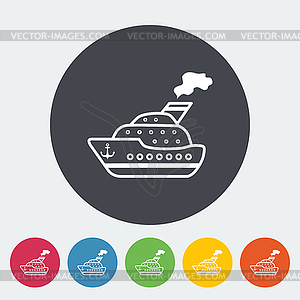 Ship flat icon - vector image