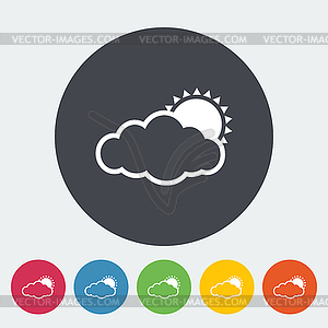 Cloudiness single flat icon - vector clipart