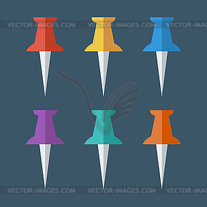 Pushpin flat icon - vector EPS clipart