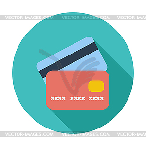 Credit card flat single icon - vector clipart