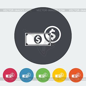 Dollar coin - vector clipart