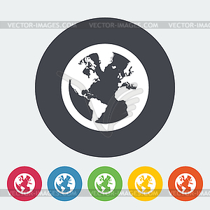 Earth flat icon - vector clip art