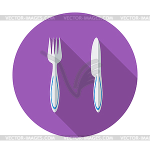 Cutlery single flat icon - vector image