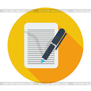 Document single flat icon - vector clipart