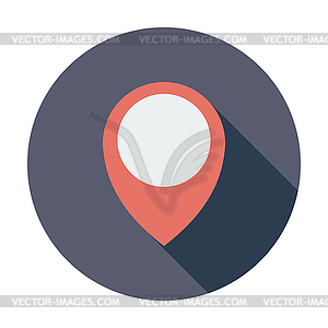 Map pin single icon - vector image